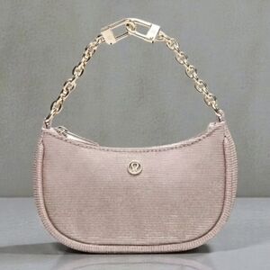 NEW Lululemon City Essentials Nano Shoulder Bag Glitter Pink Champagne/Muse/Gold